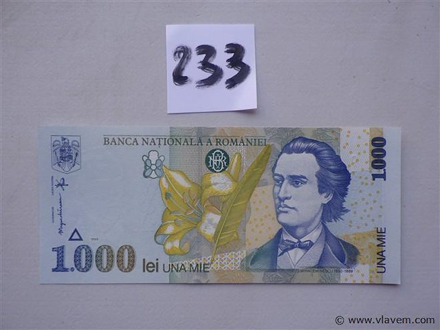 Bankbiljet roemenië 1000 lei - afbeelding 1 van  2