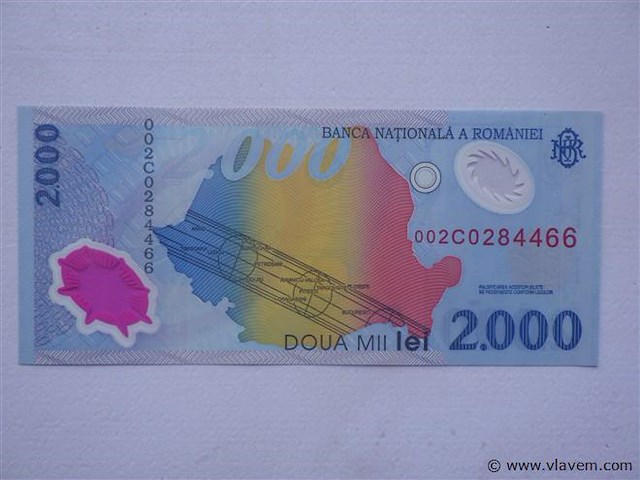 Bankbiljet roemenië 2000 lei - afbeelding 2 van  2