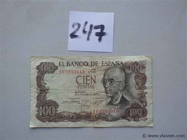 Bankbiljet spanje 100 pesetas - afbeelding 1 van  2