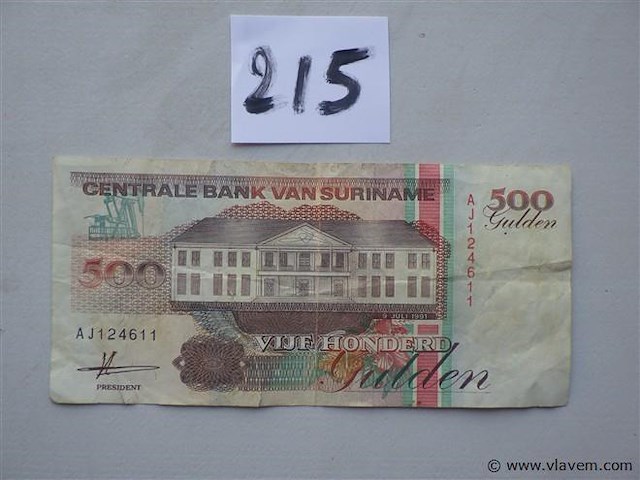 Bankbiljet suriname 500 gulden - afbeelding 1 van  2