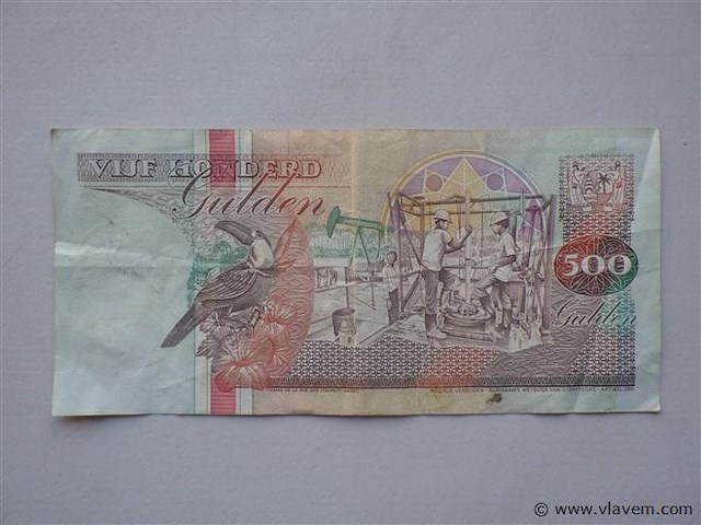 Bankbiljet suriname 500 gulden - afbeelding 2 van  2