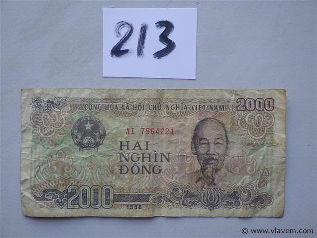 Bankbiljet vietnam 2000 dong - afbeelding 1 van  2