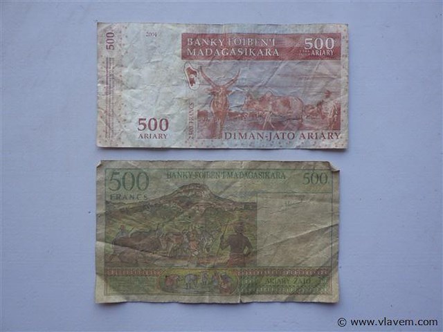 Bankbiljetten madagaskar 500 ariary - afbeelding 2 van  2