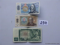 Bankbiljetten uit czechoslovakije