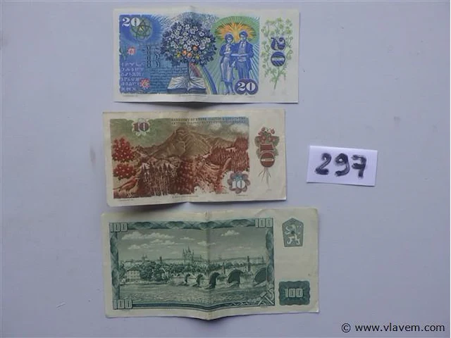 Bankbiljetten uit czechoslovakije - afbeelding 2 van  2