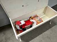 Bankje met krijtbord, wit, vintage - afbeelding 4 van  4