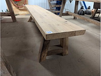Bankje oud eiken 220x35cm - afbeelding 1 van  2