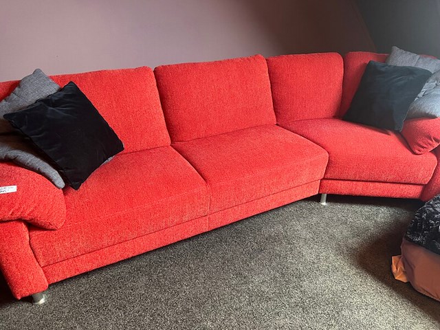 Bankstel, design, hoek model, rood - afbeelding 1 van  4
