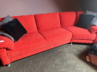 Bankstel, design, hoek model, rood
