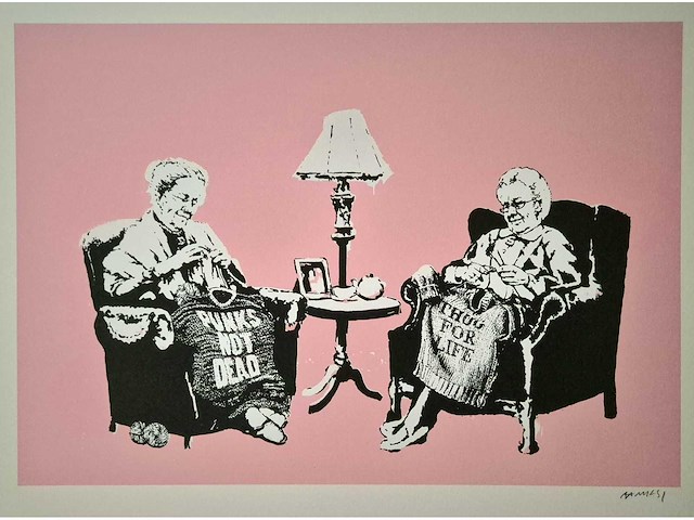 Banksy - litho. - 'grannies' 2006 - 40 x 60 cm. - afbeelding 1 van  4