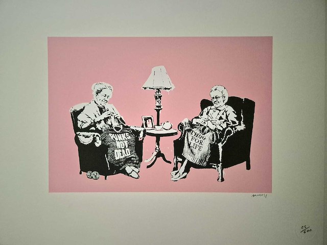 Banksy - litho. - 'grannies' 2006 - 40 x 60 cm. - afbeelding 2 van  4
