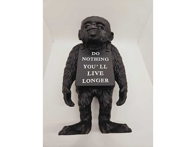 Banksy fanart sculptuur - banksy ape - afbeelding 3 van  6