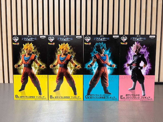 Banpresto - super saiyan son goku / super saiyan god super saiyan / super rosé - dragon ball super collectiefiguur (4x) - afbeelding 1 van  9