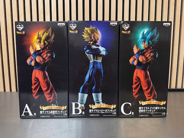 Banpresto - super saiyan son goku / super saiyan vegeta / super saiyan god super saiyan son goku - dragon ball super collectiefiguur (3x) - afbeelding 1 van  6