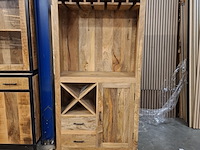 Bar-/wijnkast, mangohout 90x40x170 cm, 2026 - afbeelding 1 van  5