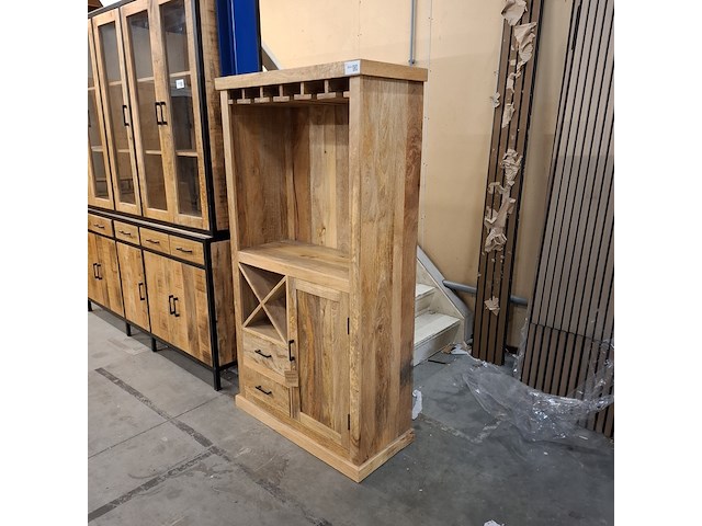 Bar-/wijnkast, mangohout 90x40x170 cm, 2026 - afbeelding 2 van  5