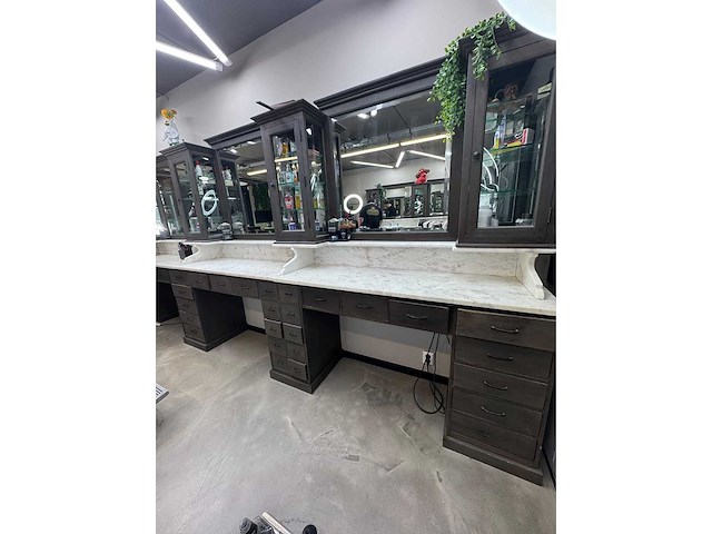 Barber furniture - hardhout met marmer - haarverzorging - afbeelding 17 van  17