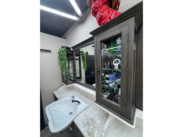 Barber furniture - hardhout met marmer - haarverzorging - afbeelding 4 van  17