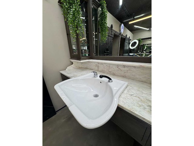 Barber furniture - hardhout met marmer - haarverzorging - afbeelding 5 van  17