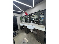 Barber furniture - hardhout met marmer - haarverzorging - afbeelding 7 van  17
