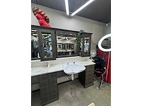 Barber furniture - hardhout met marmer - haarverzorging - afbeelding 10 van  17