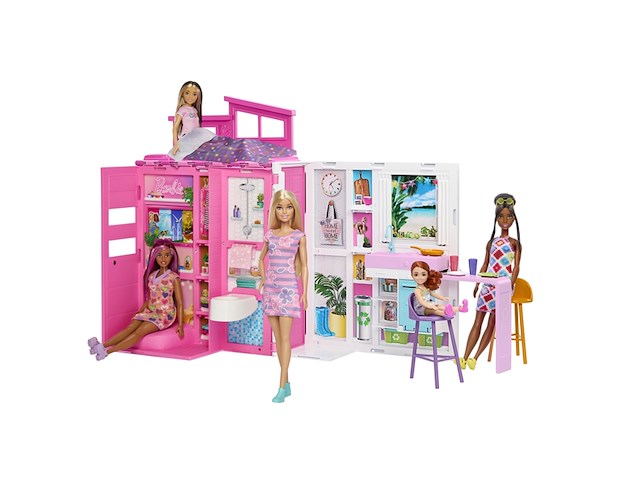 Barbie 65 jaar vakantiehuis barbiepop poppenhuis - afbeelding 1 van  4