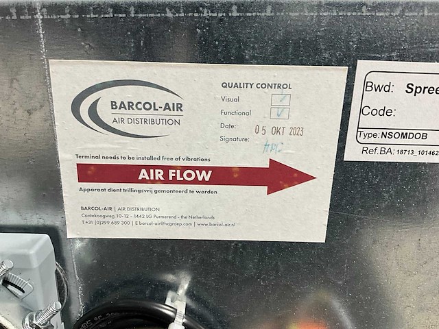 Barcol-air 200 variabele luchtvolume terminal - afbeelding 7 van  9