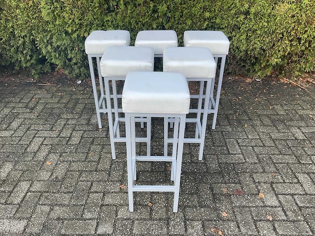 Barkruk - wit (6x) - afbeelding 2 van  9