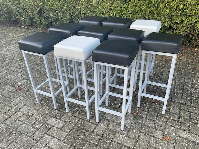 Barkruk - wit/zwart (10x) - afbeelding 1 van  8