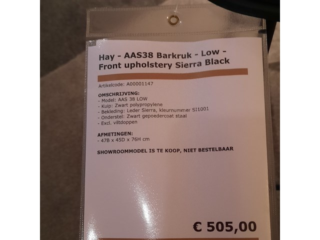 Barkruk hay, aas38 low, zwart - afbeelding 2 van  6