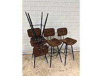 Barkruk leren zitting (4x) - afbeelding 2 van  3
