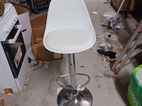 Barkruk met rugleuning verstelbaar voetsteun kunststof kleur wit aantal 4 stuks. - afbeelding 5 van  11