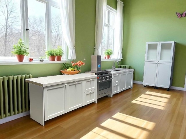 Barletti rechtopgestelde keuken met kastenwand composiet werkblad en smeg fornuis - afbeelding 1 van  14