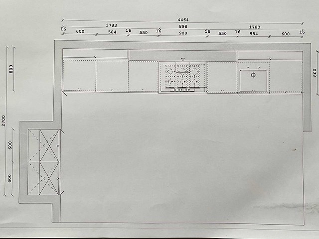 Barletti rechtopgestelde keuken met kastenwand composiet werkblad - afbeelding 3 van  14