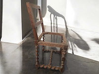 Barok antieke vintage houten stoelen frame (3x) - afbeelding 1 van  5