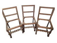 Barok antieke vintage houten stoelen frame (3x) - afbeelding 2 van  2