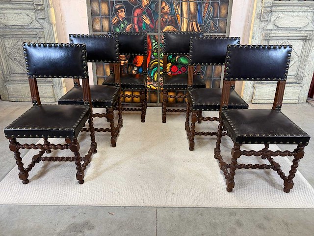 Barok kasteel fauteuils (6x) - afbeelding 2 van  3