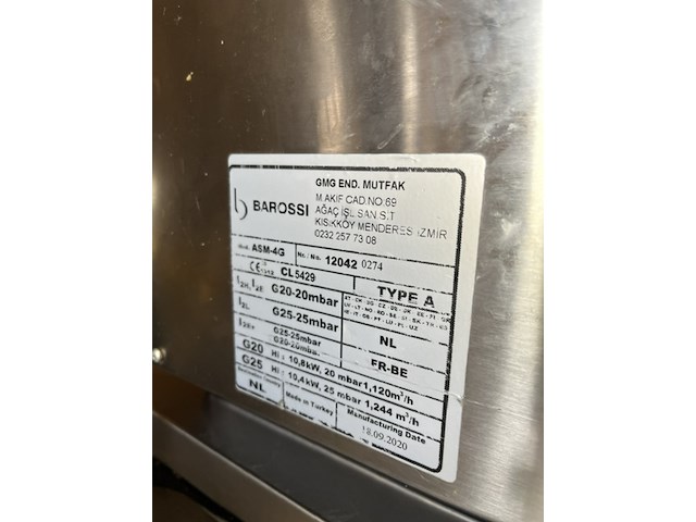 Barossi/adm horeca gas salamandergrill, asm-4g, 2020 - afbeelding 4 van  7