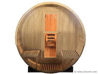 Barrelsauna rond - 200x240 cm - met kachel - afbeelding 2 van  4
