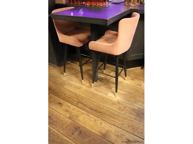 Barstoelen - kleur oud roze gestoffeerd - 2 stuks - afbeelding 1 van  7