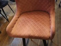 Barstoelen - kleur oud roze gestoffeerd - 2 stuks - afbeelding 2 van  7