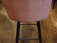 Barstoelen - kleur oud roze gestoffeerd - 2 stuks - afbeelding 4 van  7