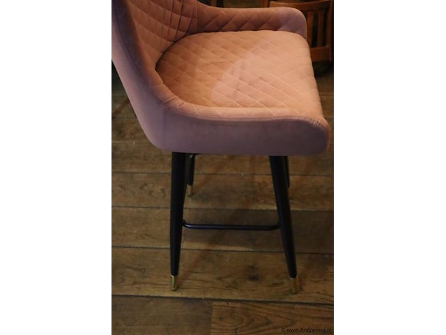 Barstoelen - kleur oud roze gestoffeerd - 2 stuks - afbeelding 6 van  7