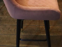 Barstoelen - kleur oud roze gestoffeerd - 2 stuks - afbeelding 6 van  7