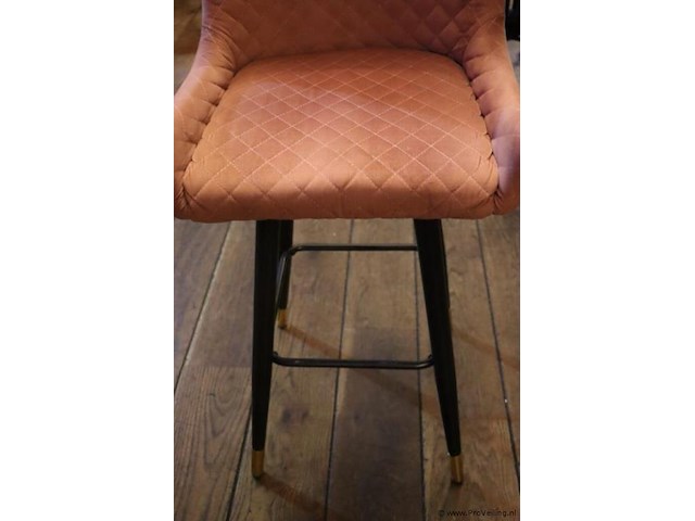 Barstoelen - kleur oud roze gestoffeerd - 2 stuks - afbeelding 7 van  7