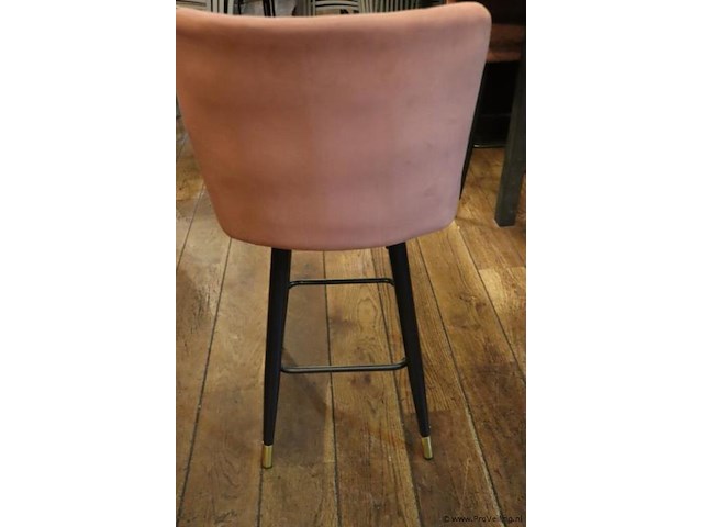 Barstoelen - kleur oud roze gestoffeerd - 2 stuks - afbeelding 4 van  7