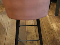 Barstoelen - kleur oud roze gestoffeerd - 2 stuks - afbeelding 4 van  7
