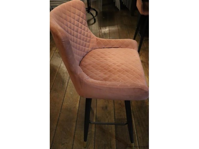 Barstoelen - kleur oud roze gestoffeerd - 2 stuks - afbeelding 5 van  7