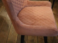 Barstoelen - kleur oud roze gestoffeerd - 2 stuks - afbeelding 5 van  7