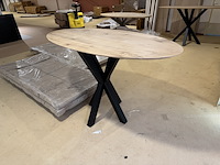Bartafel, eiken, zwart metalen spinpoot - afbeelding 1 van  4
